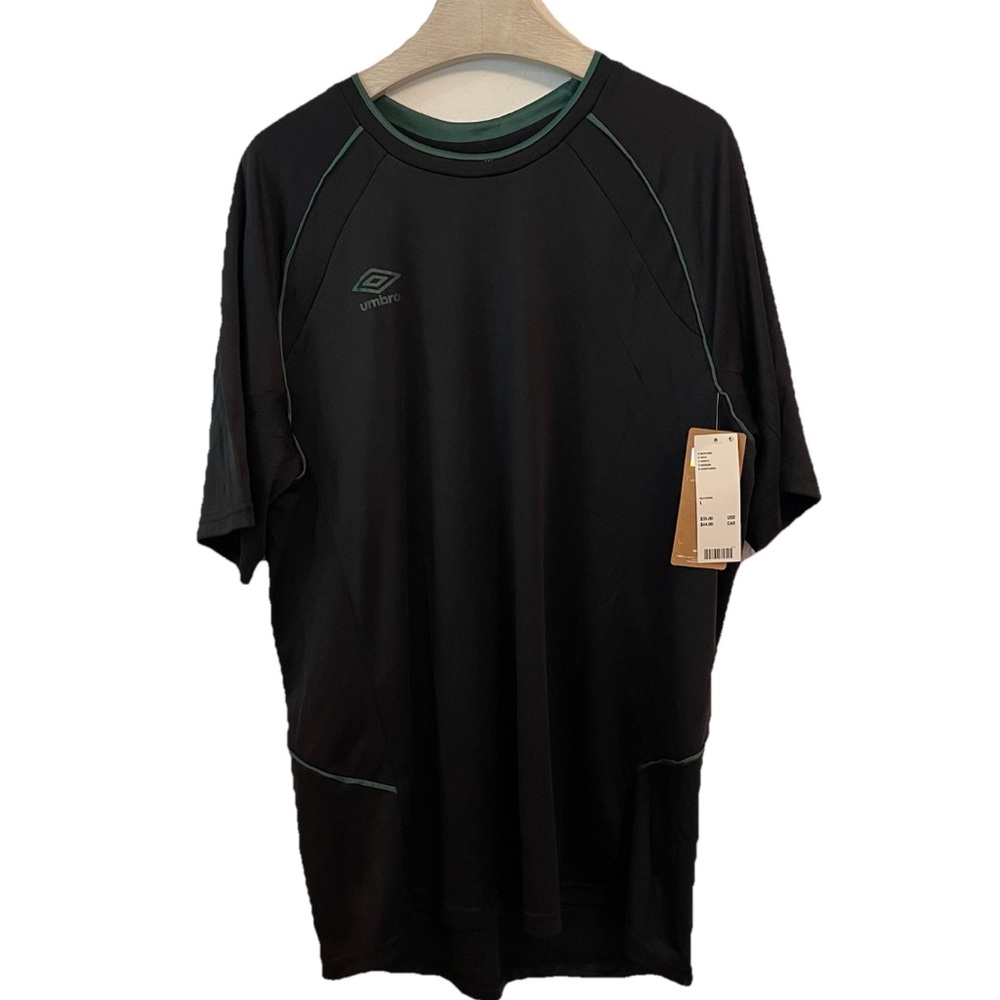 Umbro Jersey Tee Soccer Large Number 9 Black Green Urban Outfitters Exclusive